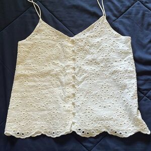 Elodie White Eyelet Tank